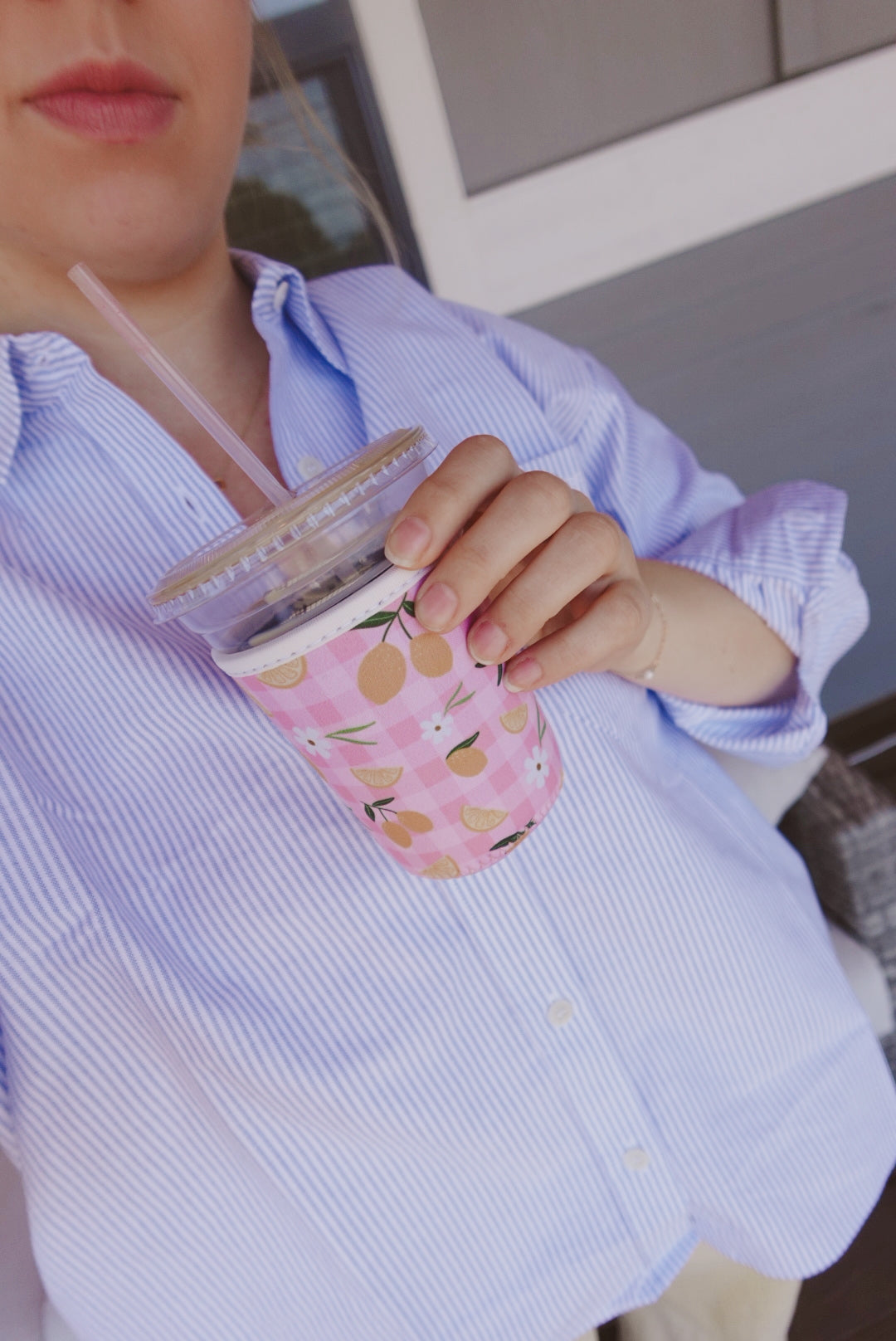 Lemon Gingham - Coffee Sleeve 16 OZ