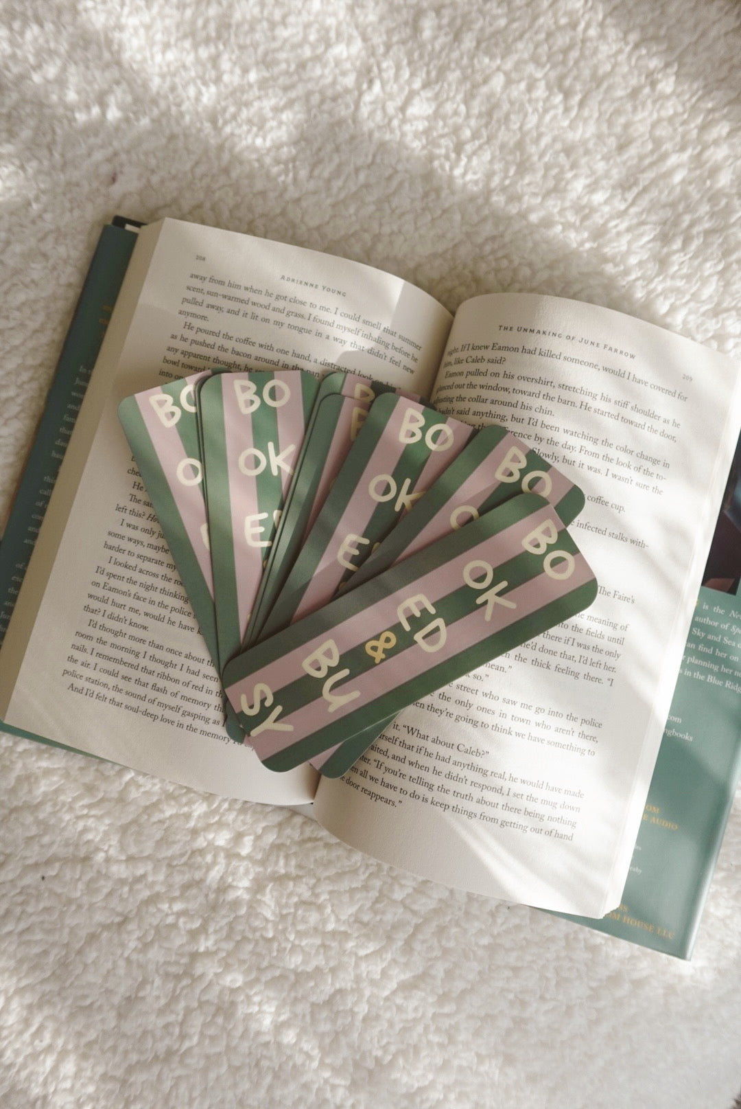 Booked and Busy Striped - Bookmark