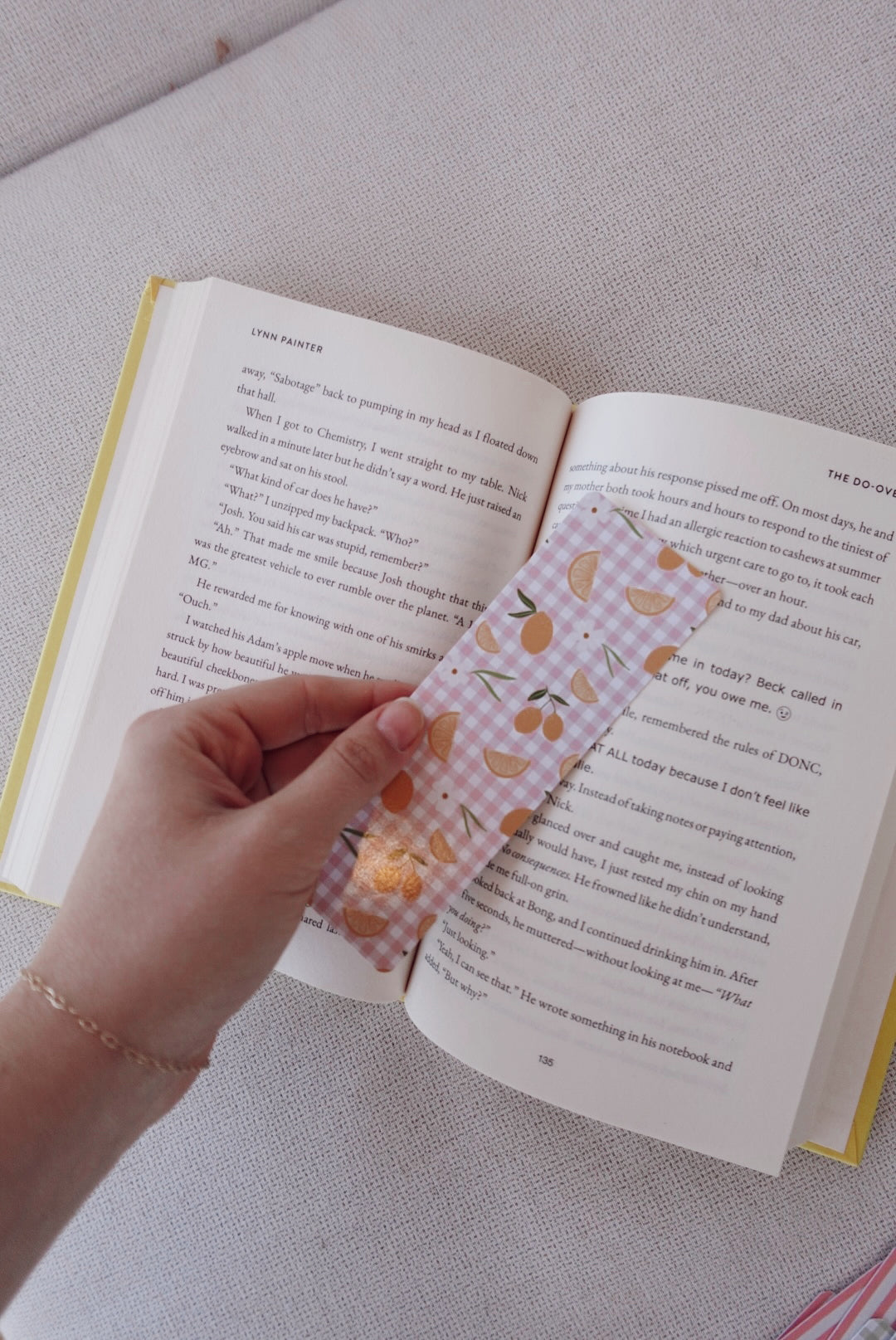 Lemon Gingham - Bookmark