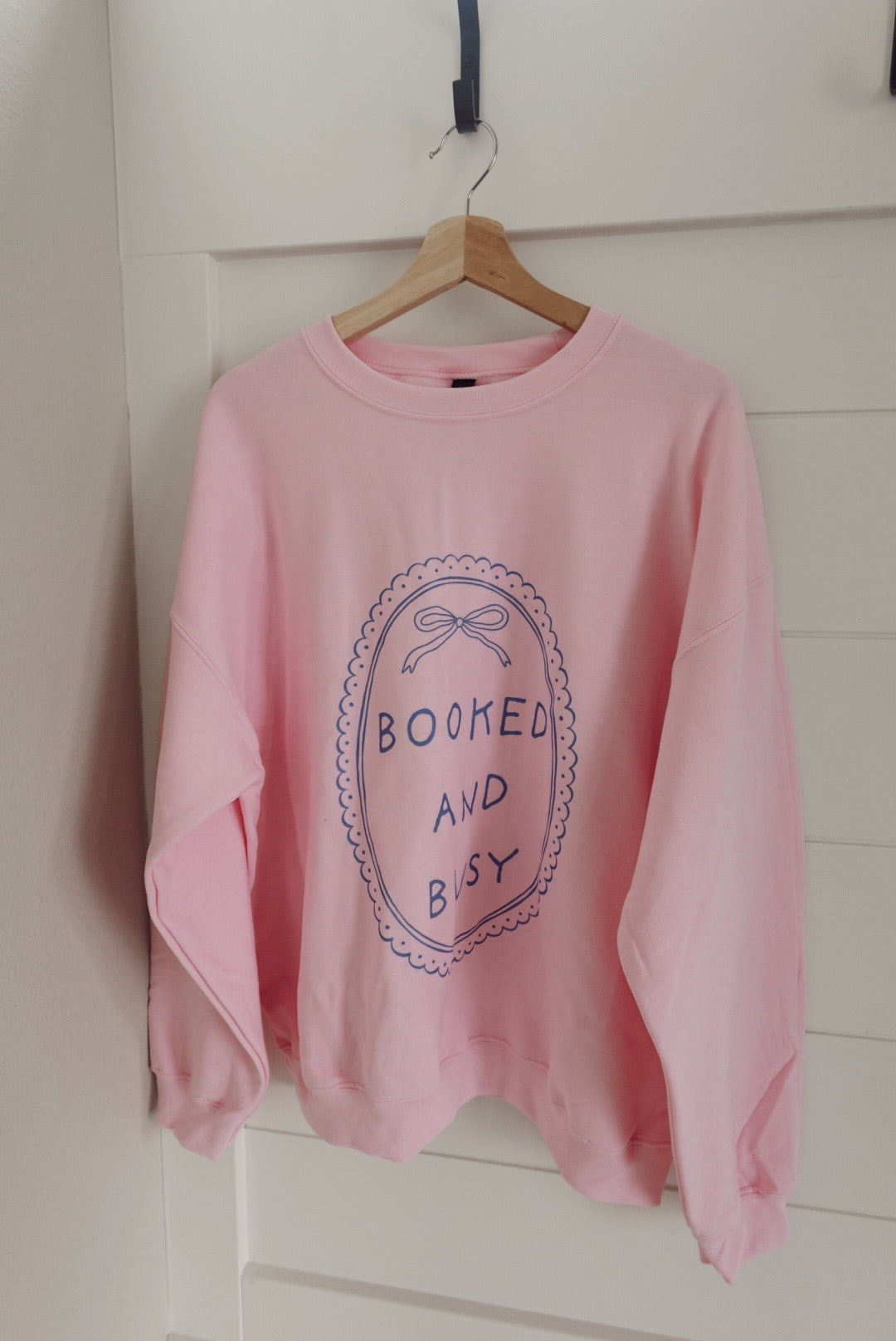 Booked and Busy Pink Mirror- Crewneck
