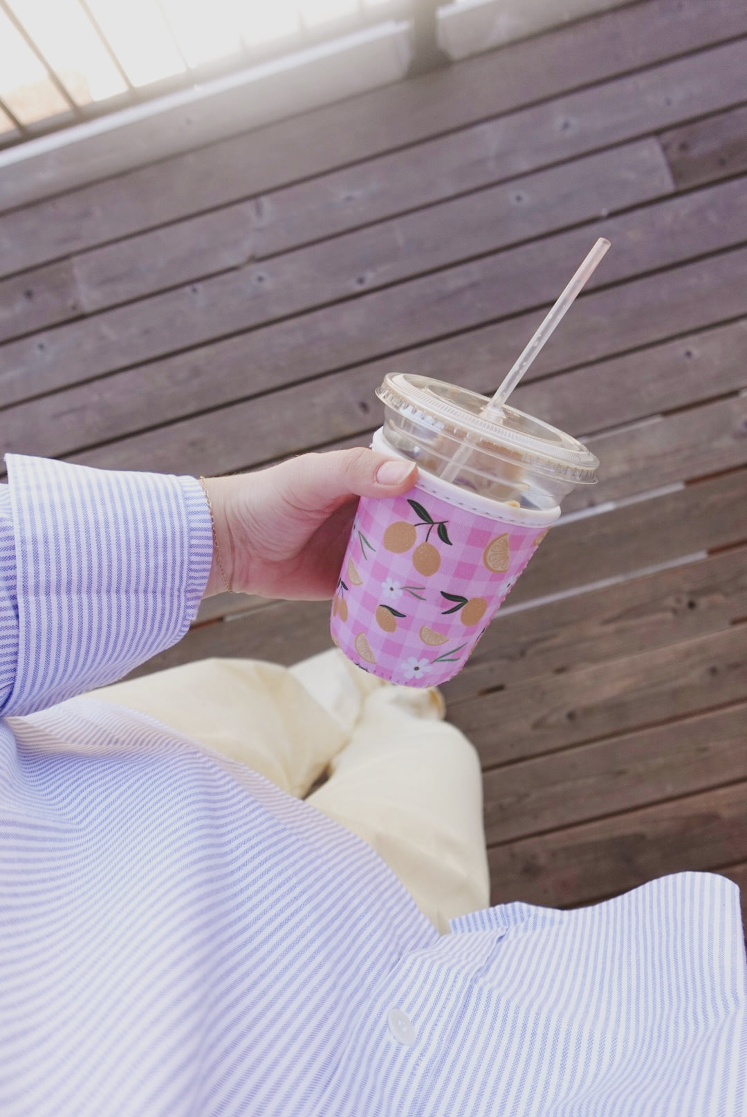 Lemon Gingham - Coffee Sleeve 16 OZ