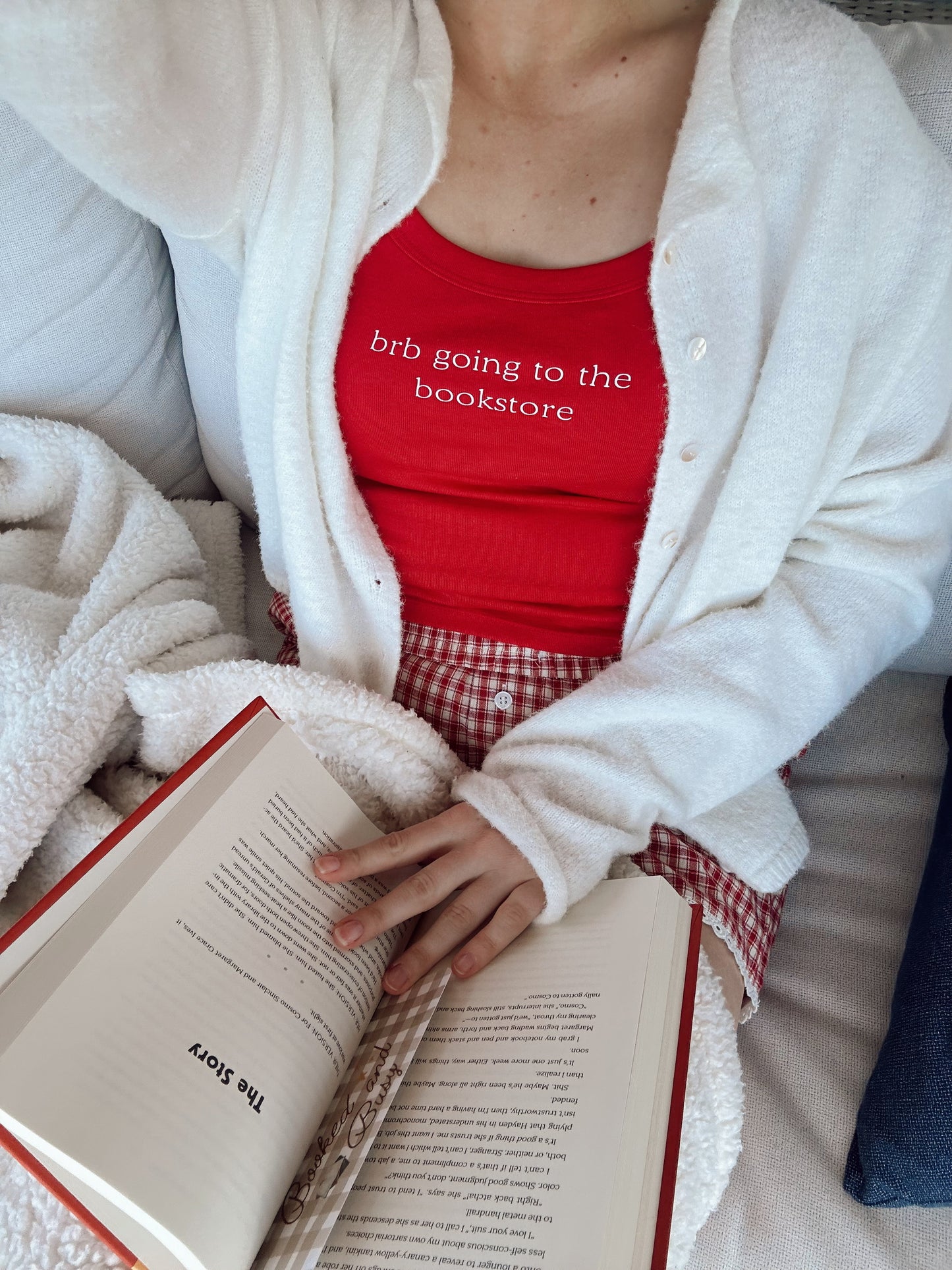 Brb Going to the Bookstore- red baby tank