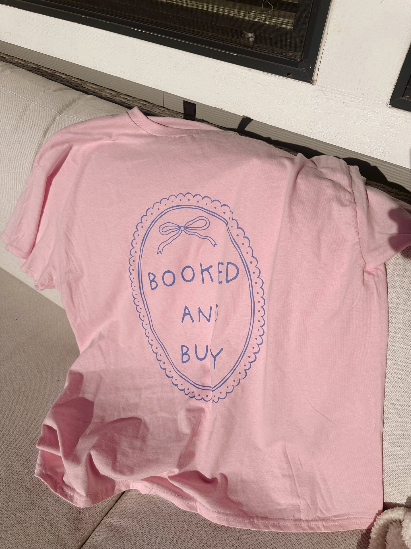 Booked and Busy Mirror - Pink Unisex Tee