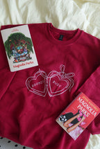 Booked and Busy Locket - Cherry Red Crewneck