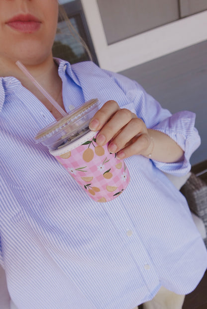 Lemon Gingham - Coffee Sleeve 16 OZ