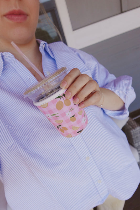 Lemon Gingham - Coffee Sleeve 16 OZ