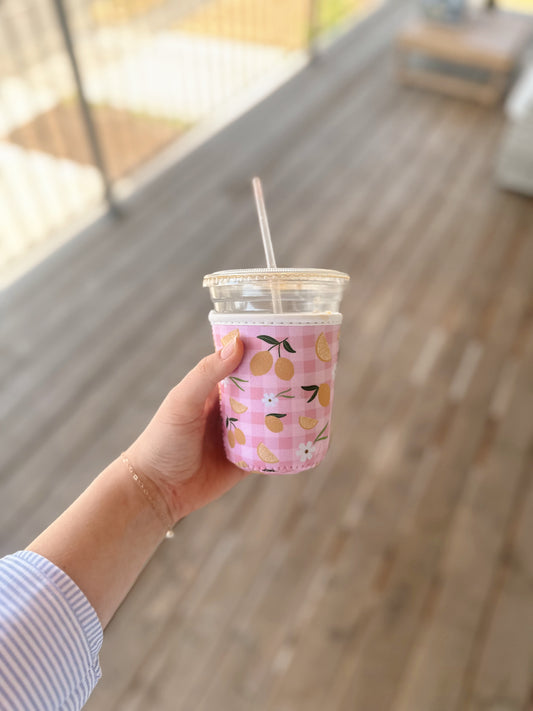 Lemon Gingham - Coffee Sleeve 16 OZ