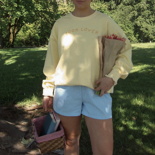 Book Lover Butter Yellow Crewneck