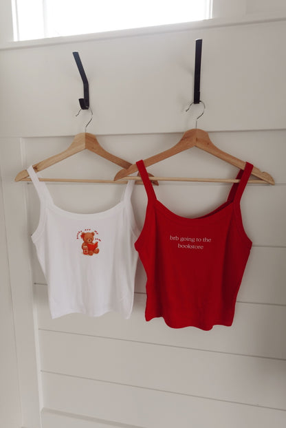 Brb Going to the Bookstore- red baby tank