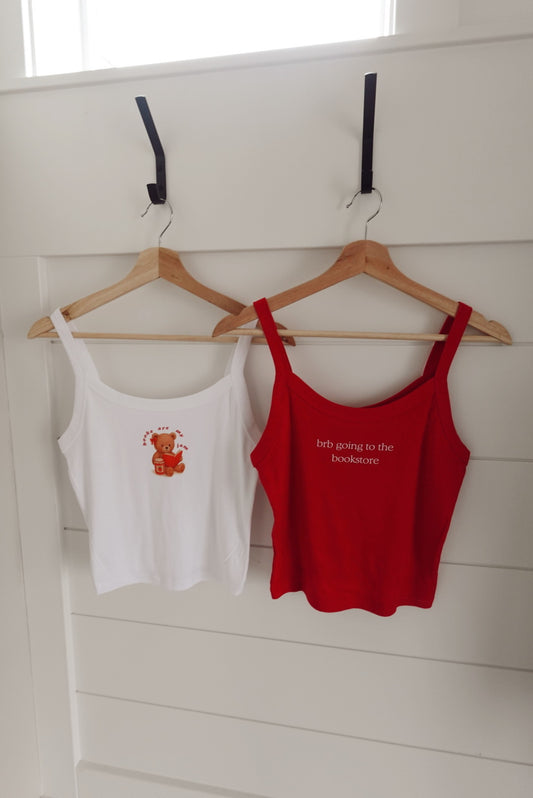 Brb Going to the Bookstore- red baby tank