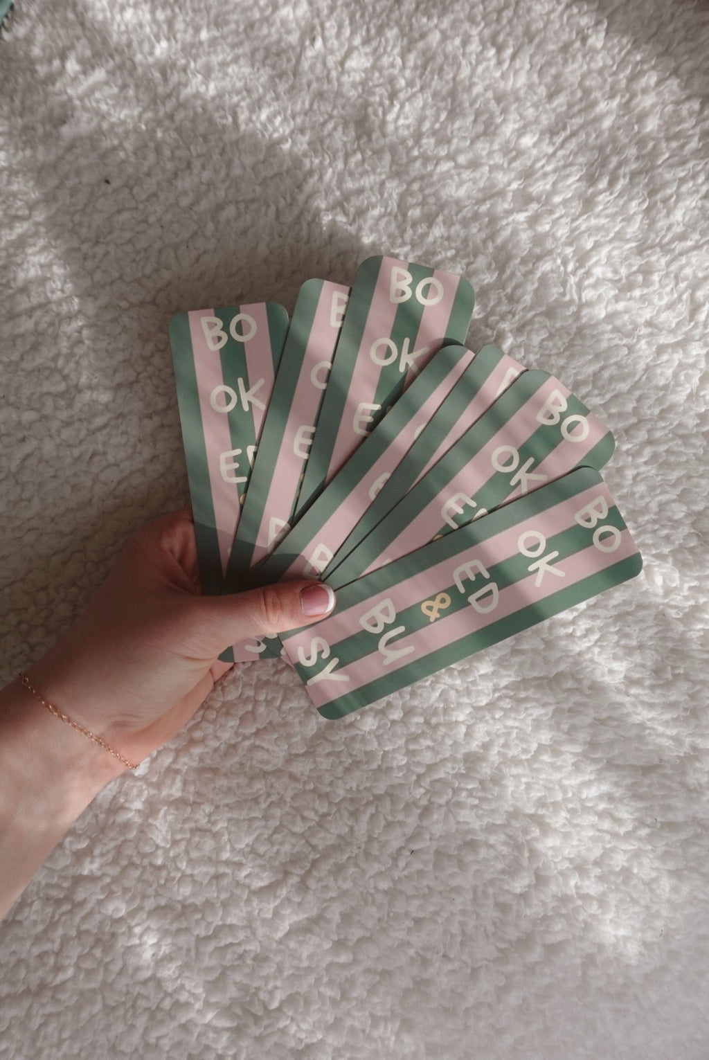 Booked and Busy Striped - Bookmark