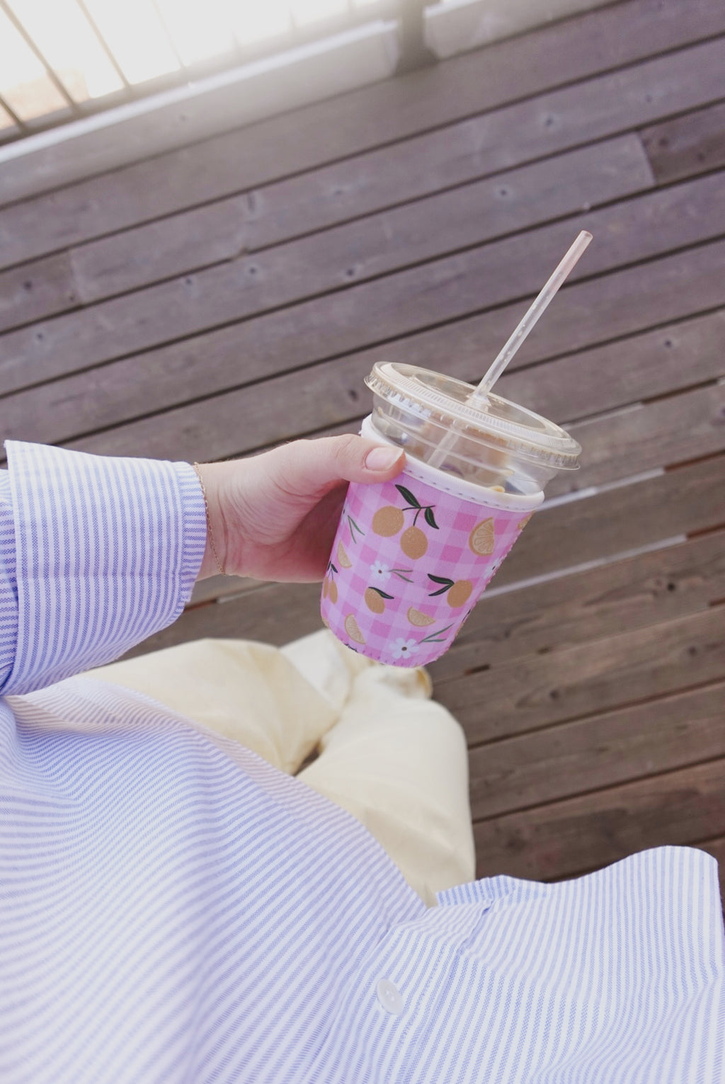 Lemon Gingham - Coffee Sleeve 16 OZ