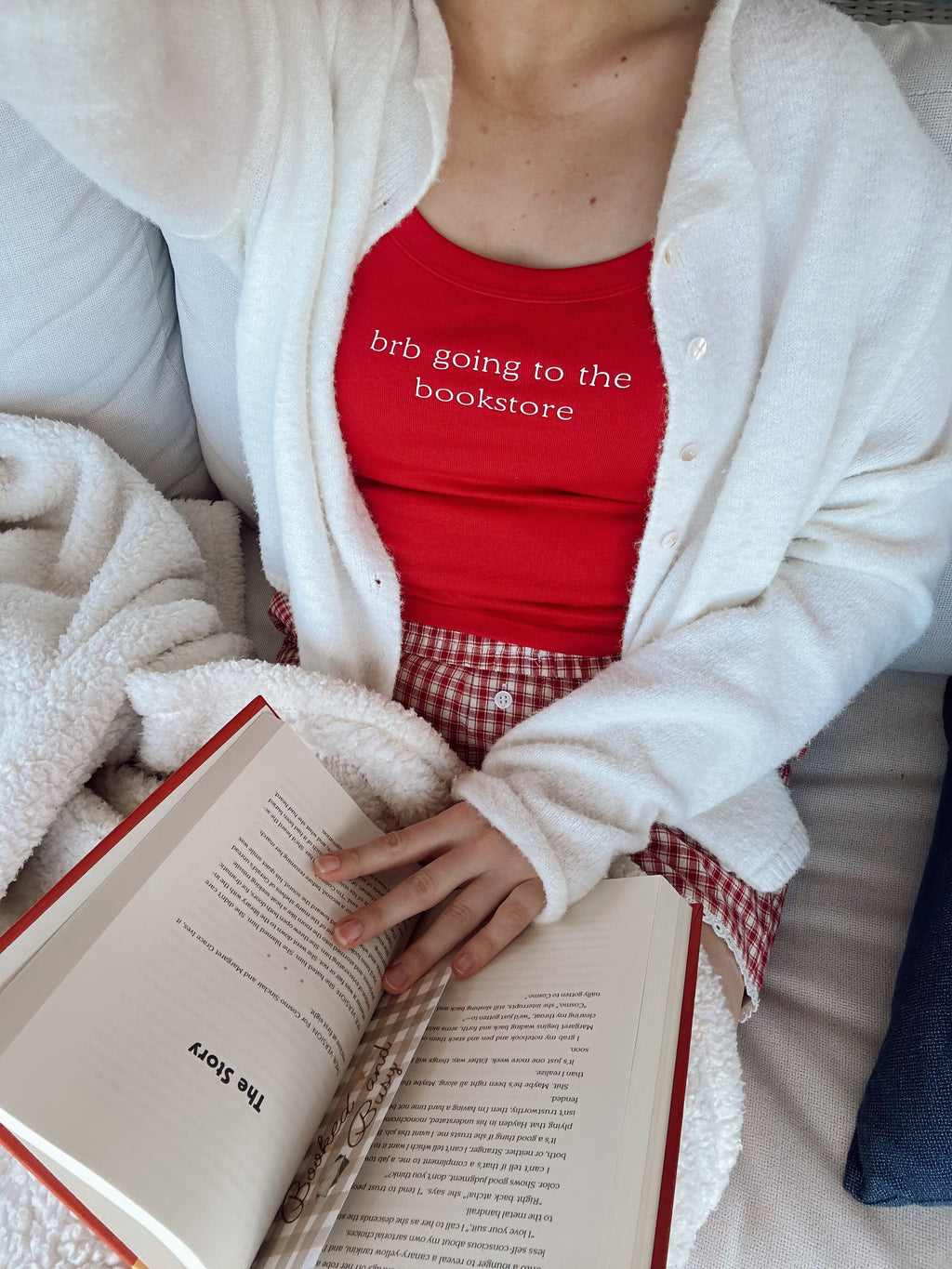 Brb Going to the Bookstore- red baby tank