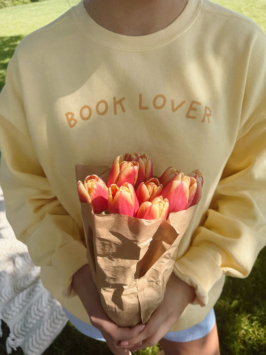 Book Lover Butter Yellow Crewneck