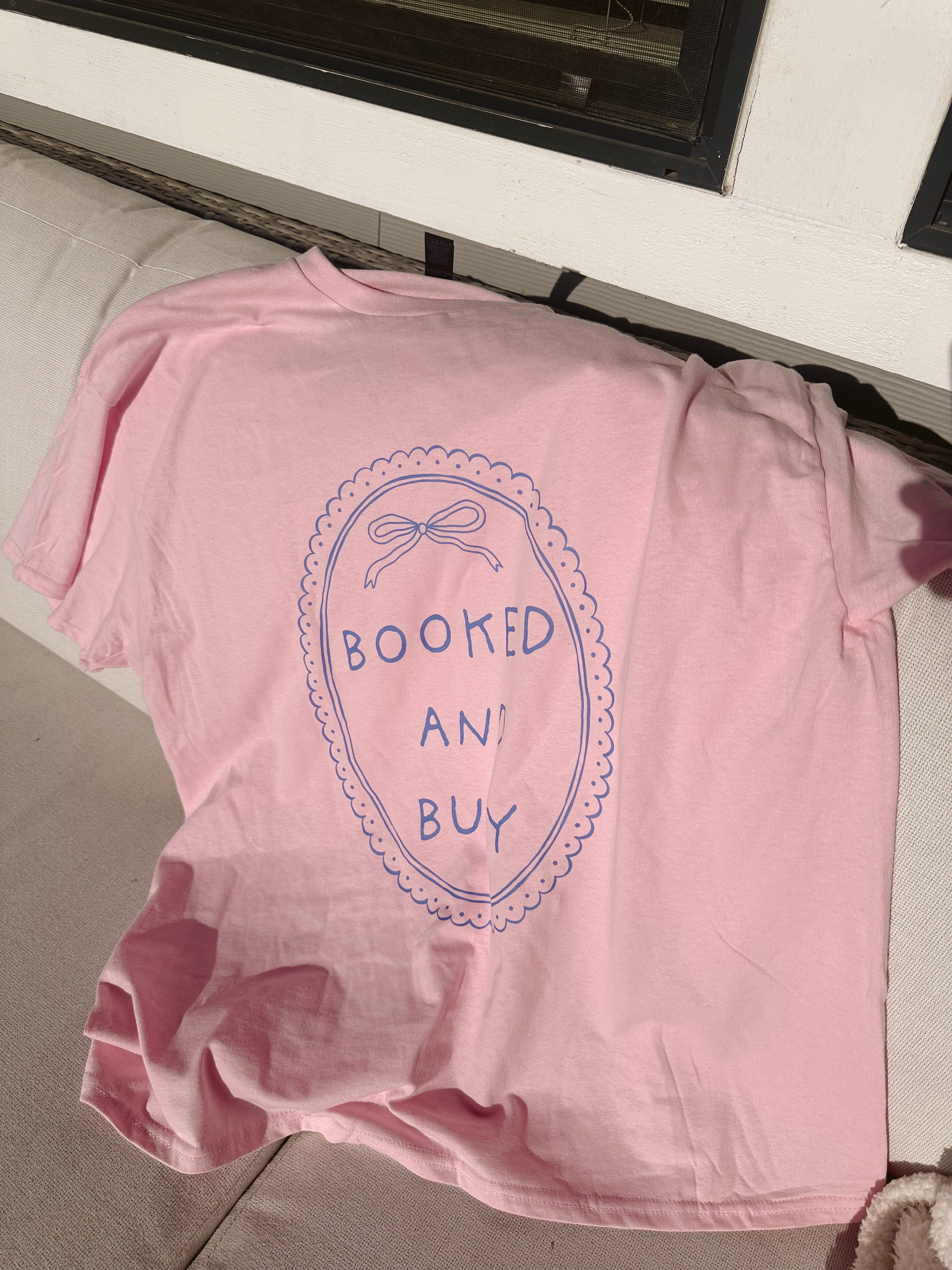 Booked and Busy Mirror - Pink Unisex Tee