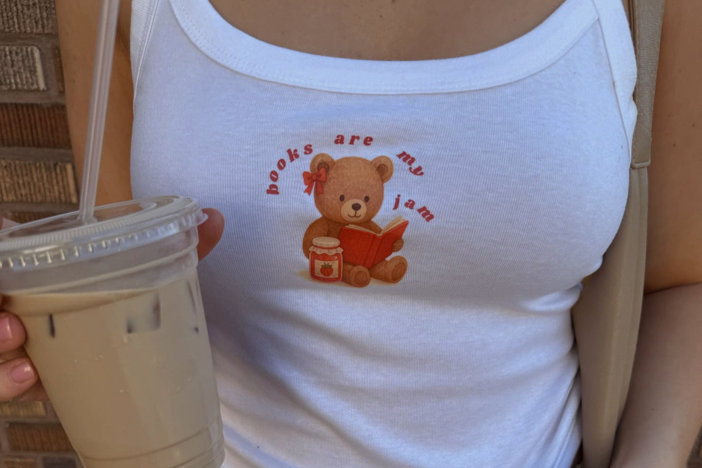 Books are my jam- white baby tank
