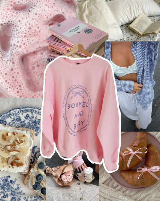 Booked and Busy Pink Mirror- Crewneck